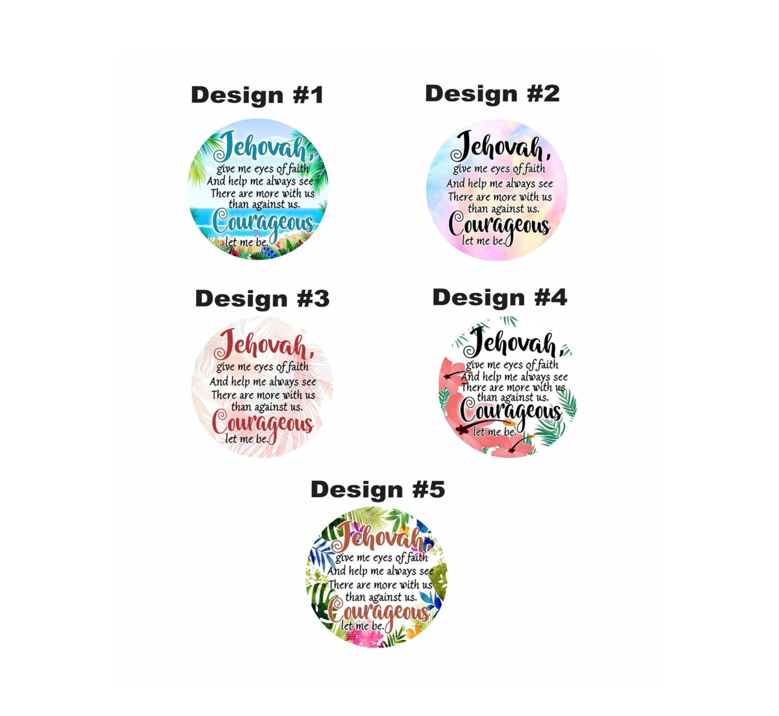 JW Gifts 'give Me Courage' 5 Designs / 1.5 &amp; - Etsy