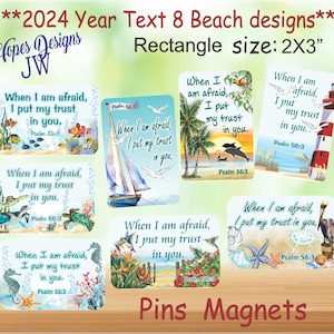 JW Gifts: 2024 Year Text Beach Pins & Magnets (2x3&quot;)