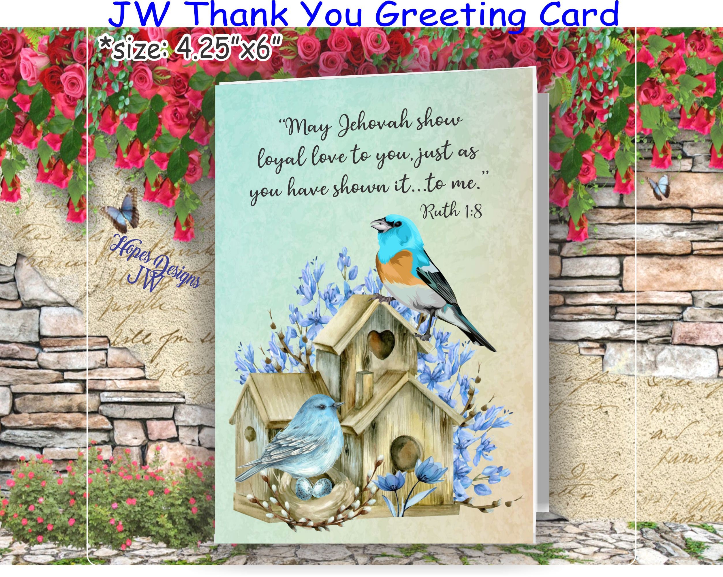 JW gifts - thank you loyal love greeting card - Ruth 1:8 - jw ministry - jw encouragement card - jw cards/friendship card/jw letter writing