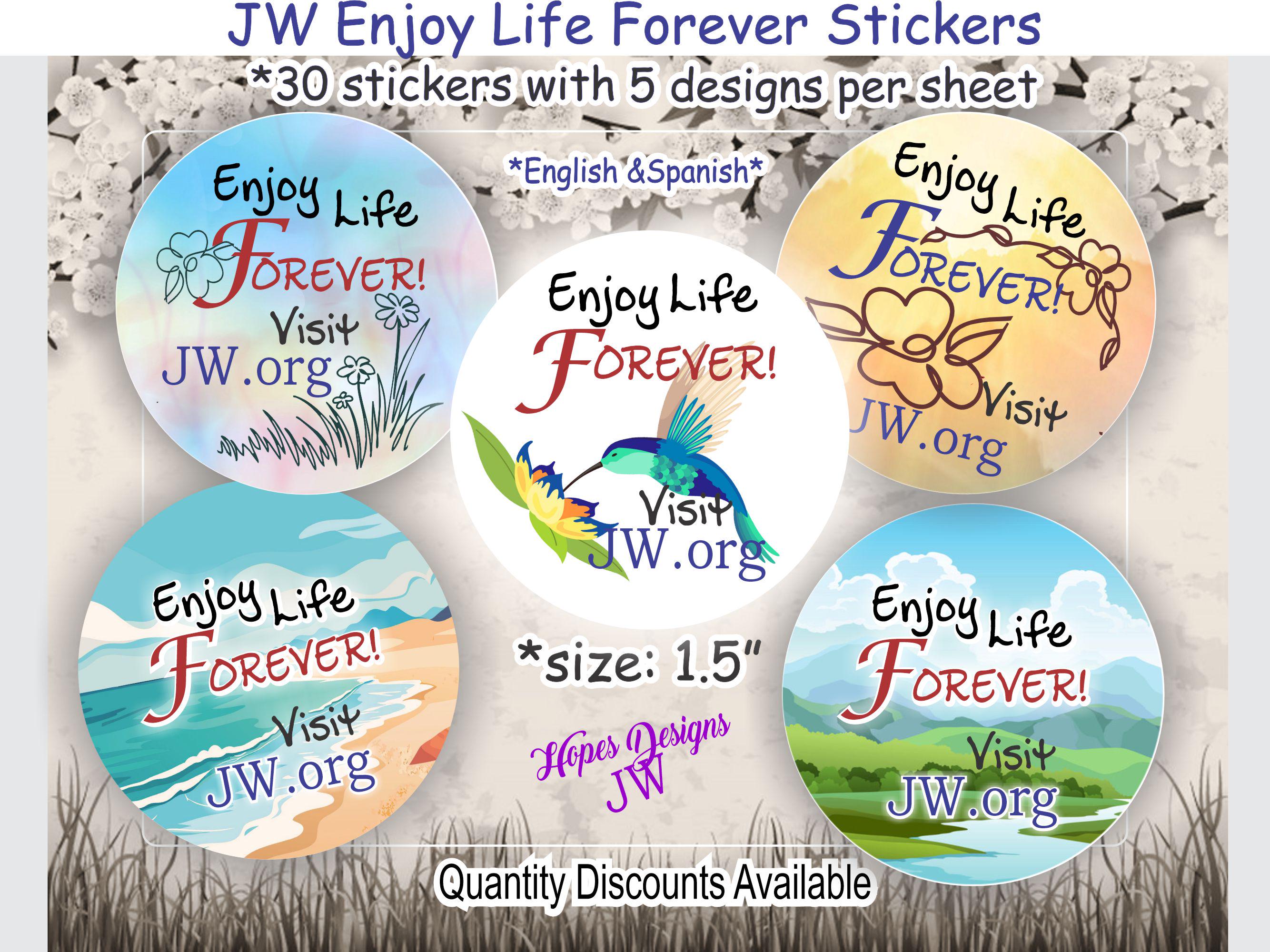 Enjoy Life Sticker Enjoy Life Forever Stickers: JW Ministry Gifts (30, 1.5
