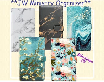 CLEARANCE JW Ministry Organizer: Vegan Leather Tract Holder - Several Design Options