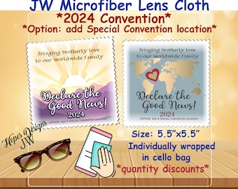 JW 2024 Convention Microfiber Lens Cloth - Declare the Good News - 2 designs - jw special convention - jw delegate gift - jw best life ever