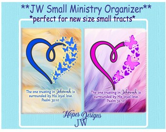 JW Ministry Organizer - Small Tract, Card Holder - Personalize - Faux Leather - JW Gifts