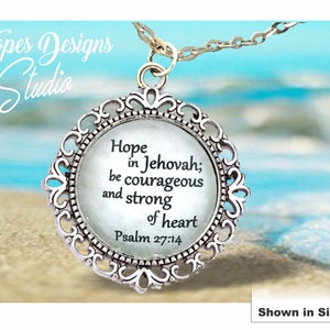 JW gifts/JW necklace &#39;Hope in Jehovah&#39; Psalm 27:14/jw.org/jw pioneer gift/jw baptism gift/jw jewelry/jw accessory/convention gift/jw stuff