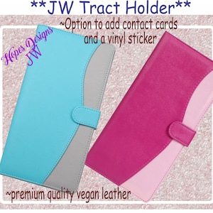 JW Tract Holder: Ministry Organizer - 2 toned Vegan Leather - JW gifts