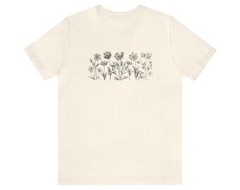 Vintage Flowers Unisex Tee, women’s t-shirt, country, farming, farm, cottage core, animals, farmhouse, diy, home, gardening, flowers