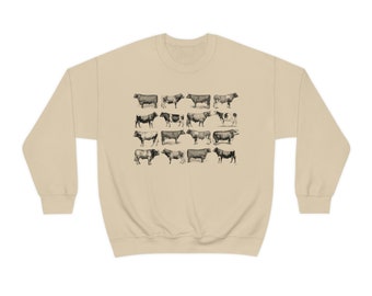 Cow Unisex Crewneck Sweatshirt, women’s t-shirt, country, farming, farm, cottage core, animals, farmhouse, diy, home, gardening, flowers