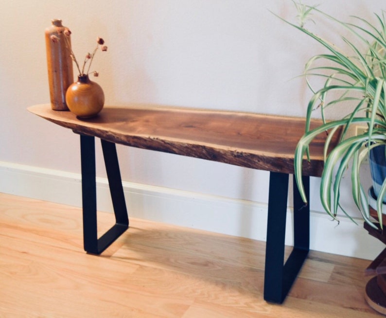 Walnut Bench Live Edge Entry Bench End Table Etsy