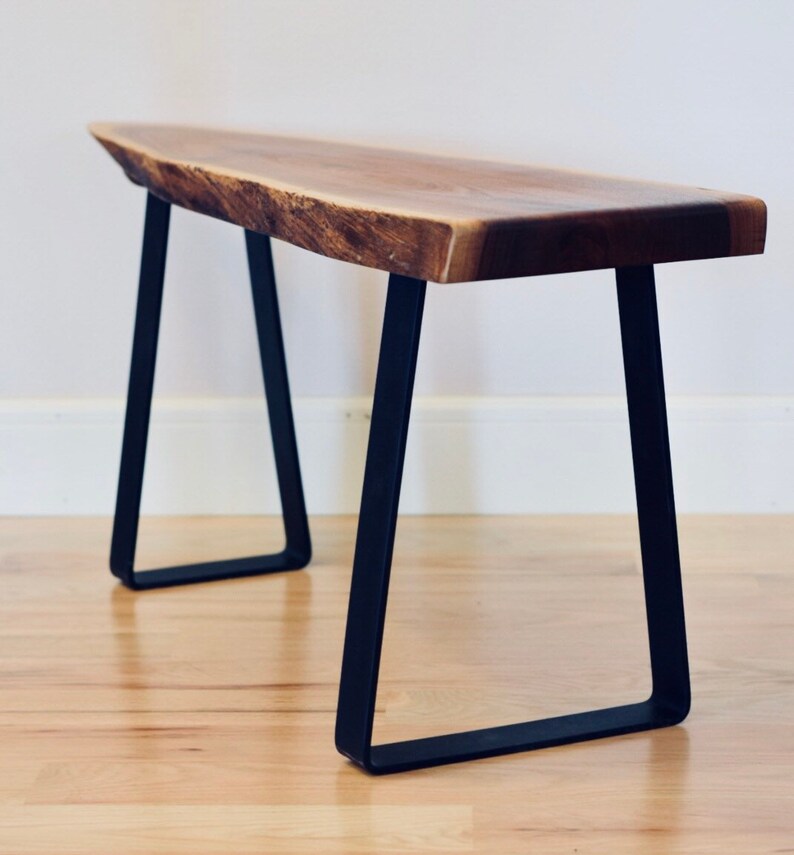 Walnut Bench Live Edge Entry Bench End Table Etsy