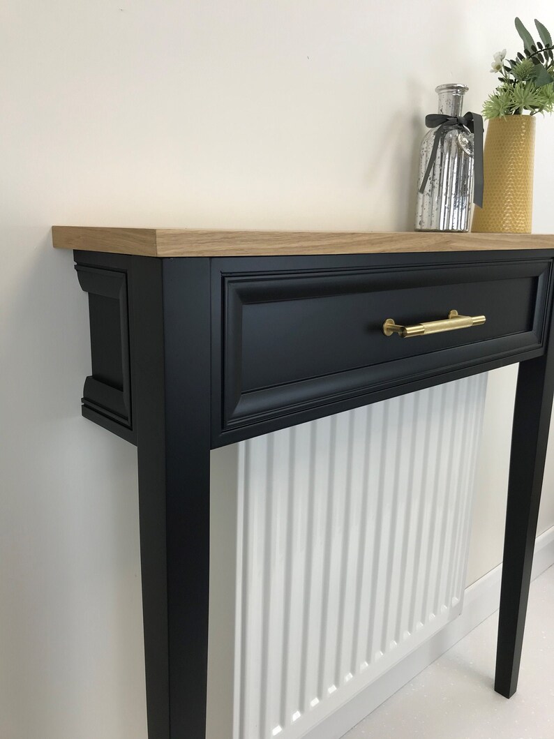 Radiator cover table shelf Black Etsy