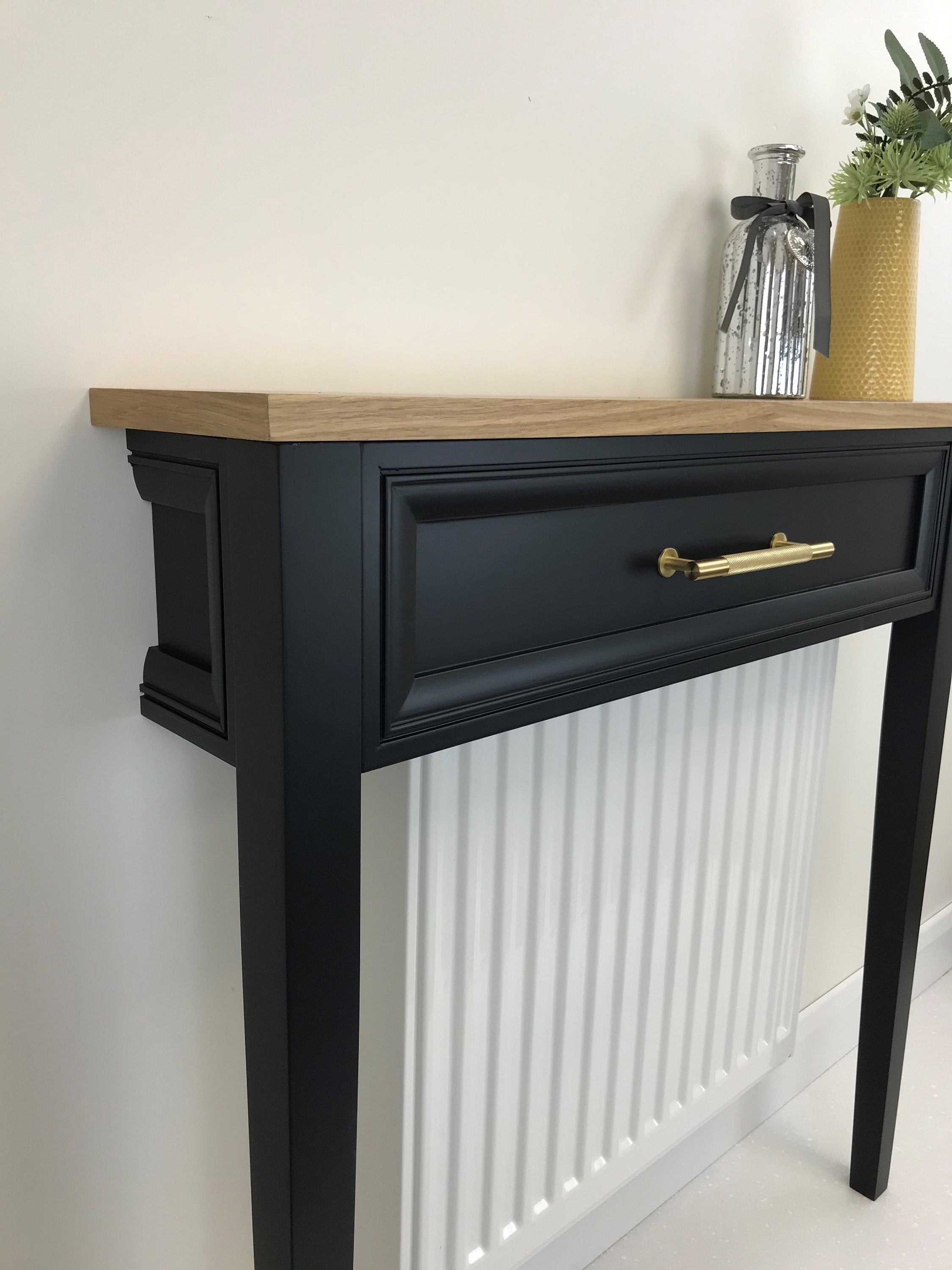 Radiator cover table shelf Black Etsy