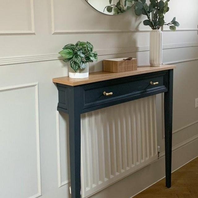 Over radiator table with drawers discount