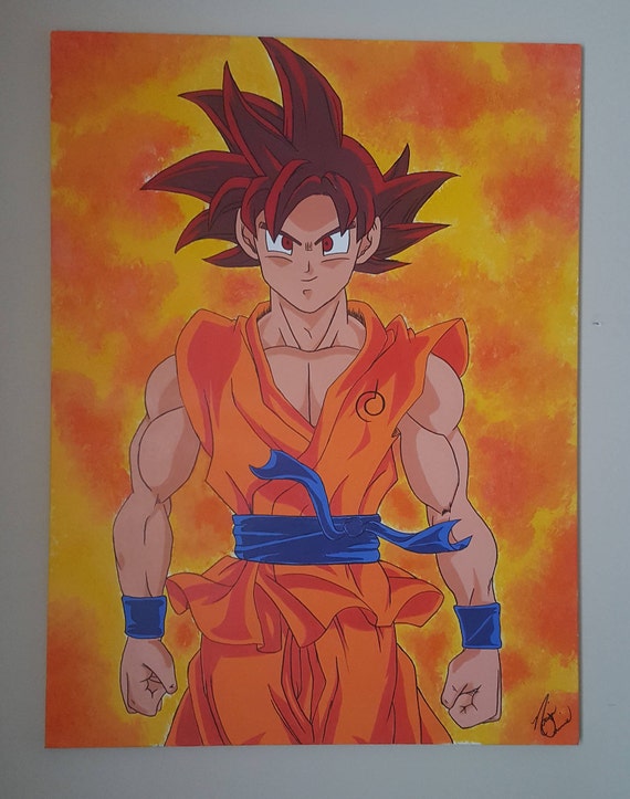 Goku Super Saiyan God Etsy