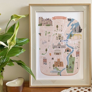 Belfast Karte, Illustrierte Karte von Belfast, Belfast Poster, Belfast Print, Belfast Art, Belfast Illustration, Belfast Gift, Belfast Travel