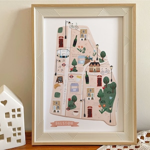 Dalston Karte, Illustrierte Karte von Dalston, Dalston Print, Dalston Art, East London Poster, Dalston Geschenk, East London Art, Dalston Map Art