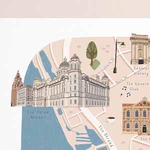 Liverpool Map, Illustrated Map of Liverpool, Liverpool Poster, Liverpool Print, Liverpool Art, Liverpool Illustration, Liverpool Gift bild 3