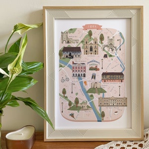 Carte de York, carte illustrée de York, affiche de York, impression de York, art de York, illustration de York, cadeau de York, voyage de York, cadeau de York