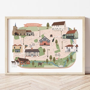 Kelvedon Map, Illustrated Map of Kelvedon, Kelvedon Poster, Kelvedon Print, Kelvedon Art, Kelvedon Illustration, Kelvedon Gift, Essex Map