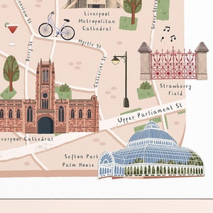 Liverpool Map, Illustrated Map of Liverpool, Liverpool Poster, Liverpool Print, Liverpool Art, Liverpool Illustration, Liverpool Gift bild 4