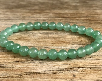 6mm Green Aventurine Bracelet, Small Bead Stacking Bracelet, Wrist Mala for Optimism, Joy, Hope, Stone Of Opportunity, Heart Chakra Bracelet