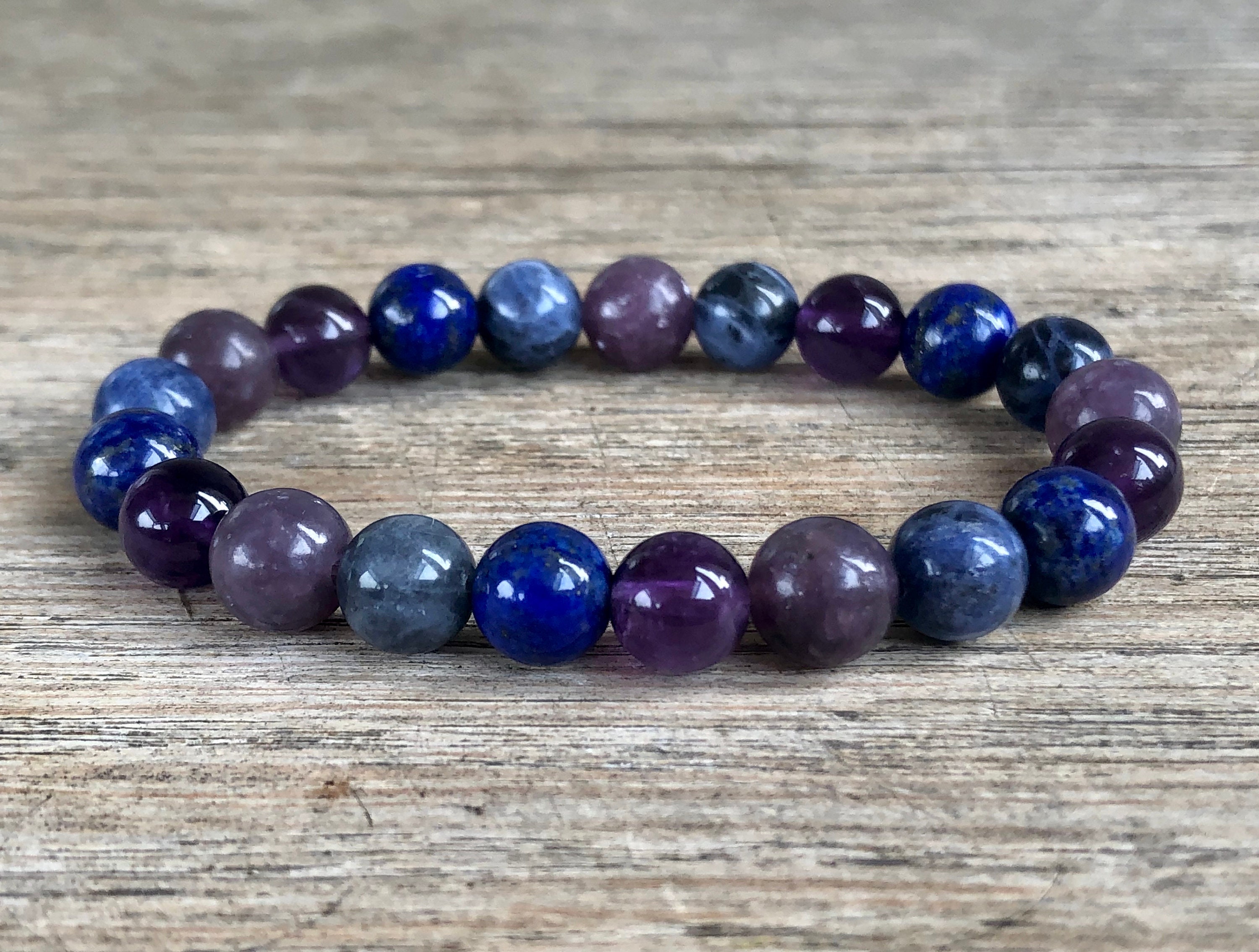 Third Eye Chakra Bracelet Sodalite Amethyst Lapis Lazuli - Etsy