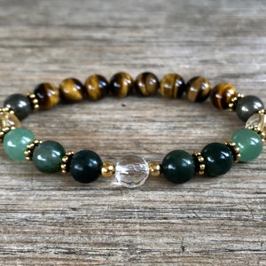 Abundance And Prosperity 7 Gemstone Bracelet, Intention Bracelet, 7 Best Crystals for Manifestation, Attract Prosperity, Abundance, Success