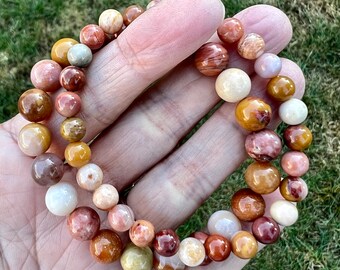 Petrified Wood Bracelet, Choose 6mm/8mm Beads, Meditation Bracelet, Supports Transformation, Strength, Patience, Stability, Grounding