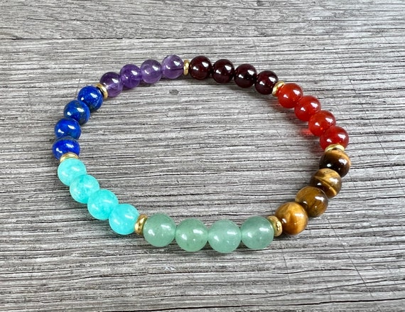 7 Chakra Healing Bracelets With Real Stones Gemstone Healing Chakra Bracelet  Yoga Meditation Bracelets For Protection Energy Healing | Fruugo NO