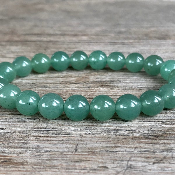 8mm Green Aventurine Bracelet, Small Bead Stacking Bracelet, Wrist Mala for Optimism, Joy, Hope, Stone Of Opportunity, Heart Chakra Bracelet