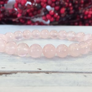 8mm A Grade Rose Quartz Bracelet, Stacking Bracelet, Wrist Mala For Love, Compassion, Kindness, Forgiveness, Love Yourself, Love Others