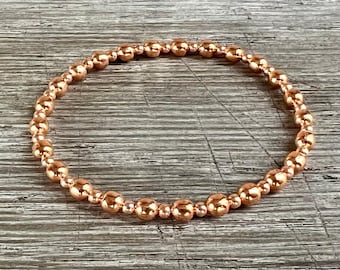 HOLIDAY SPECIAL, Genuine Untreated Copper Bracelet,  Helps Energy Flow, Grounding, Aligns Emotional & Physical Body, 3mm and 5mm Beads