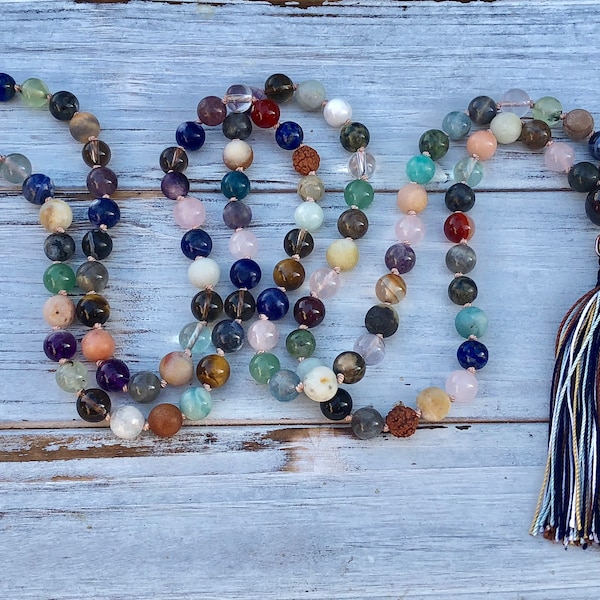 Perfectly Imperfects, BIG SAVINGS, Slightly Imperfect Beads, Great Energy, 8mm 108 Knotted Mala Beads, Meditation, On Sale, For Charity