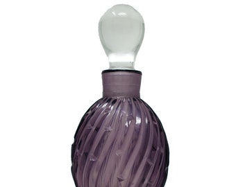 Botella de perfume púrpura / Botella de perfume de vidrio / Botella de perfume antigua / Botellas de boticario / Vidrio púrpura