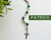 PATRICK Decade Rosary with Clasp - Irish - Green Rosary - Catholic Rosary  - Wood Bead Rosary - Confirmation Gift - Catholic Gift