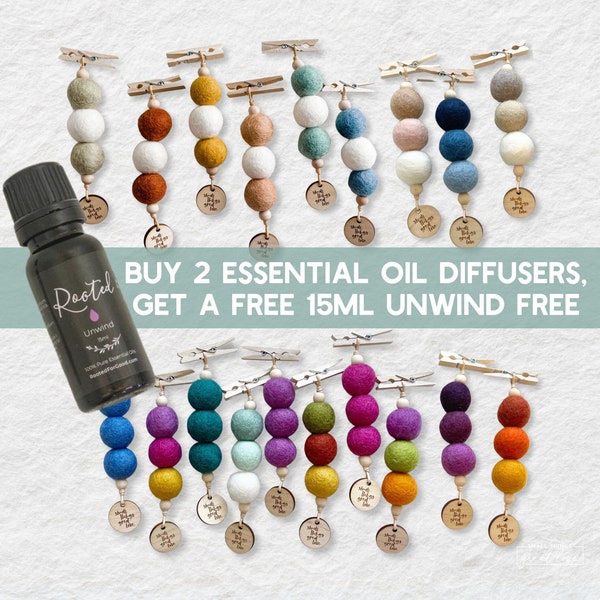 Essential Oil Car Diffuser BUNDLE - Felt Ball Diffuser - Essential Oil Diffuser - Catholic Essential Oil Diffuser