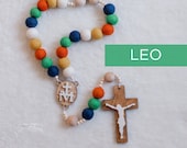 LEO Wall Rosary - St. Leo the Great - Wall Rosary - Felt Ball Rosary - Catholic Gift - Rosary - Catholic Wedding - Catholic Man