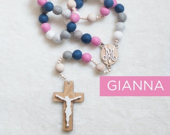 GIANNA Wall Rosary - St. Gianna Molla - Wall Rosary - Felt Ball Rosary - Catholic Gift - Rosary - Catholic Wedding