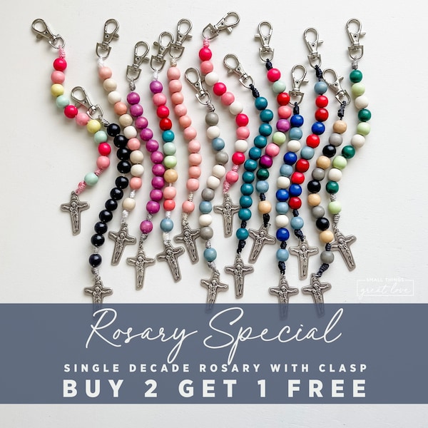 Rosary Special - Decade Rosary - Buy 2 Get 1 - Single Decade Rosary with Clasp - Catholic Gift - Rosary - Clasp Rosary - Catholic Rosary