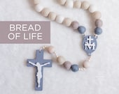 BREAD OF LIFE Wall Rosary - Catholic Rosary - Felt Ball Rosary - Catholic Art - Baptism Gift - Catholic Gift - First Communion Gift - Rosary