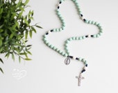 SEAFOAM Wood Bead Rosary - Catholic Rosary  - Rosary - Wood Bead Rosary - Confirmation Gift - Catholic Gift - First Communion