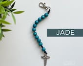 JADE Single Decade Rosary with Clasp - Catholic Rosary  - Wood Bead Rosary - Confirmation Gift - Catholic Gift