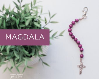 MAGDALA Decade Rosary with Clasp - Decade Rosary - Catholic Rosary  - Wood Bead Rosary - Confirmation Gift - Catholic Gift