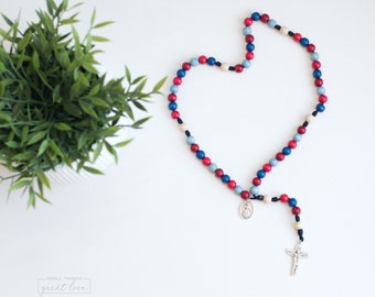 DIVINE MERCY Wood Bead Rosary - Catholic Rosary - Mercy Rosary - Wood Bead Rosary - Confirmation Gift - Catholic Gift - First Communion