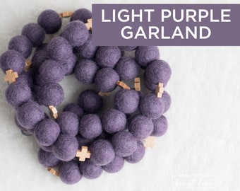 LIGHT PURPLE GARLAND - Lent and Advent Garland - Felt Ball Garland - Lent Decor - Catholic Advent Garland - Advent Decor - Liturgical Living