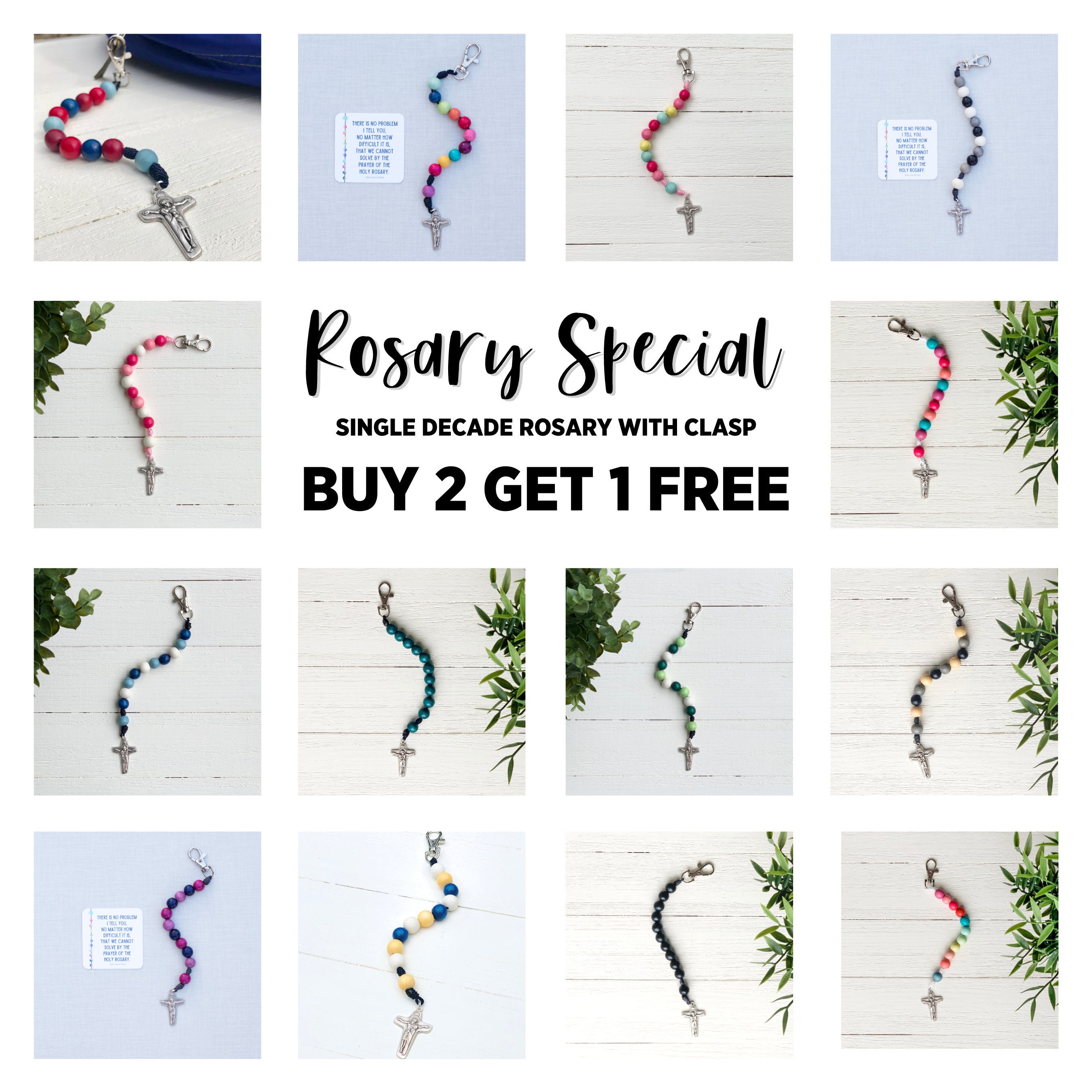 Rosary Special - 3 single clasp rosaries for the price of 2 - Buy 2 G…