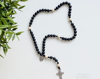 MEMENTO MORI Rosary - Wood Bead Rosary - Black Rosary - Catholic Rosary - Rosary - Confirmation Gift - Catholic Gift - First Communion