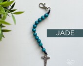 Jade Single Decade Rosary with Clasp - Catholic Rosary  - Wood Bead Rosary - Confirmation Gift - Catholic Gift