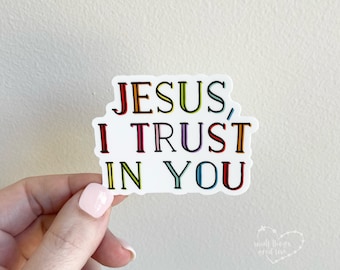 Jesus I Trust in You sticker - Divine Mercy Sticker - Vinyl Sticker - Catholic Sticker - Inspirational Sticker - St. Faustina