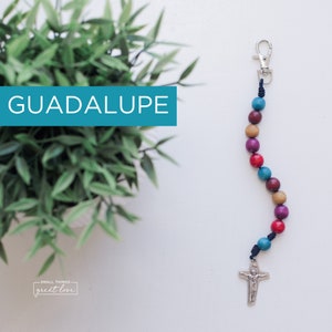 GUADALUPE Single Decade Rosary with Clasp Single Decade Rosary Catholic Rosary Wood Bead Rosary Confirmation Gift Catholic Gift image 1