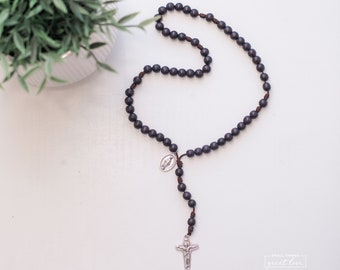 BENEDICT Wood Bead Rosary - Catholic Rosary  - Wood Rosary - Wood Bead Rosary - Confirmation Gift - Catholic Gift - First Communion